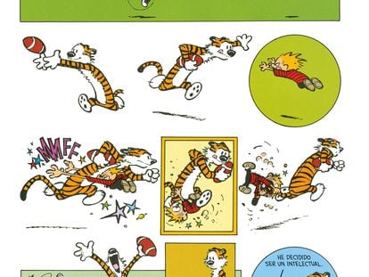 Una página de 'El gran Calvin y Hobbes ilustrado', de Bill Watterson, editado por Astiberri.