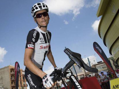 Barguil, este jueves, antes de la sexta etapa de la Vuelta.