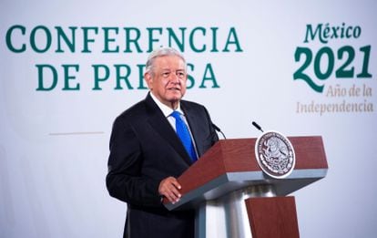 El presidente Andrés Manuel López Obrador, en el Palacio Nacional.