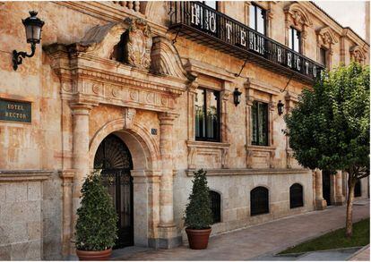 Hotel Rector, Salamanca. Establecimiento situado en una antigua casa aristocrática, con una ubicación privilegiada en el casco antiguo de la cidudad.