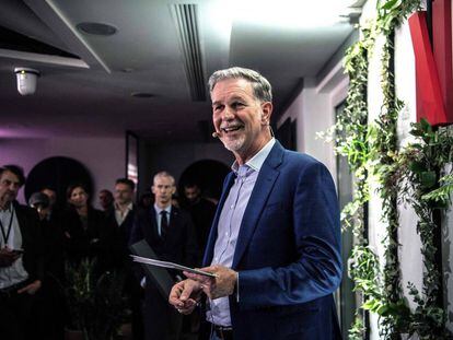 Reed Hastings, durante la inauguración de las nuevas oficinas de Netflix en París el día 17 de enero.