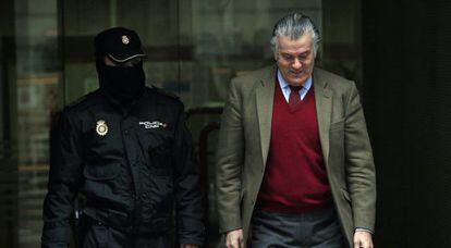 Luis Bárcenas, a su salida de la Audiencia Nacional.