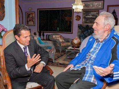 Pe&ntilde;a Nieto, con Fidel Castro.