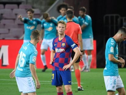 De Jong, después del segundo gol de Osasuna en el Camp Nou.