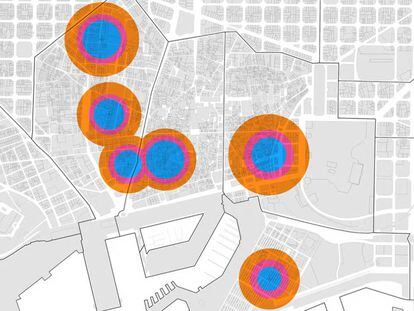 <b>FOTOGALERÍA</b>. Los mapas del plan de usos de Ciutat Vella.