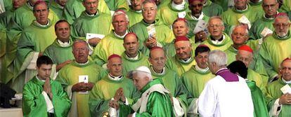 El Papa durante una de las celebraciones en Loreto, Italia.