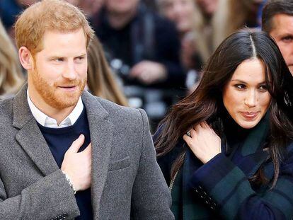 Enrique de Inglaterra y Meghan Markle en Edimburgo el pasado 17 de febrero.