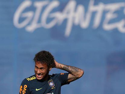 Neymar, en un entrenamiento de esta semana.