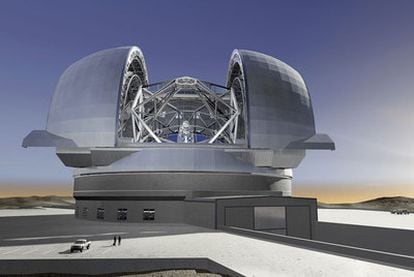 Ilustración del telescopio gigante europeo E-ELT.