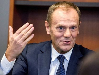 Donald Tusk, en un momento de la entrevista.