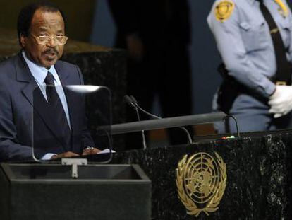 El presidente de Camerún, Paul Biya en la ONU.