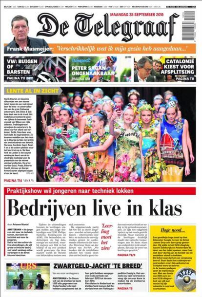 'Catalunya tria l'escissió', escriu en els destacats el rotatiu holandès 'De Telegraaf'.