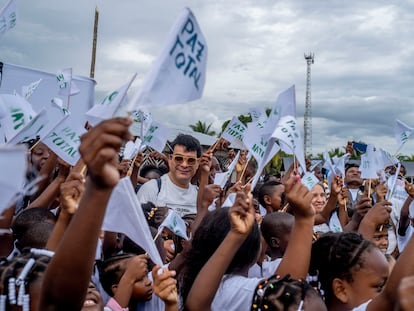 El alto comisionado para la paz, Danilo Rueda, durante el Encuentro regional en Cacarica, Chocó, el 6 de noviembre de 2022.