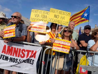 Asistentes a la manifestación independentista convocada por la ANC por la celebración de la Diada, el pasado 11 de septiembre, en Barcelona.