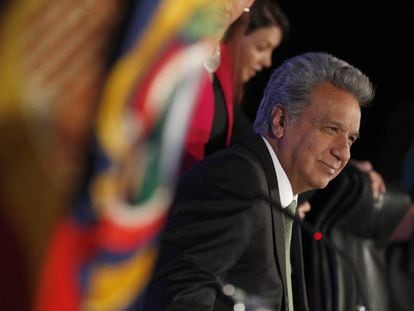 El presidente de Ecuador, Len&iacute;n Moreno, este martes en Madrid.