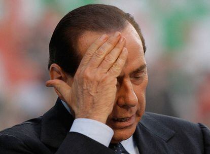 Silvio Berlusconi, durante una rueda de prensa