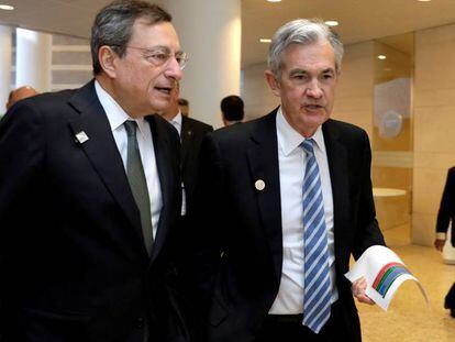 Mario Draghi y Jerome Powell