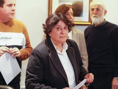 La exalcaldesa de Mugardos Pilar Díaz, este martes durante el pleno de la moción de censura.