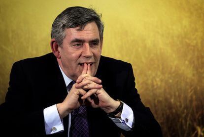 Gordon Brown durante una entrevista radiofónica, el 26 de abril de 2010 en Southampton (Reino Unido).