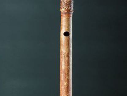 Flauta que se puede ver en la exposición.