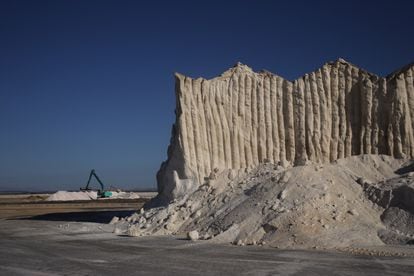 De las 2.500 hectáreas de salinas que Asal tiene en la Bahía de Cádiz, las de costa más grandes de España, salen en estos días 50.000 toneladas de sal para carreteras heladas por la ola de frío.