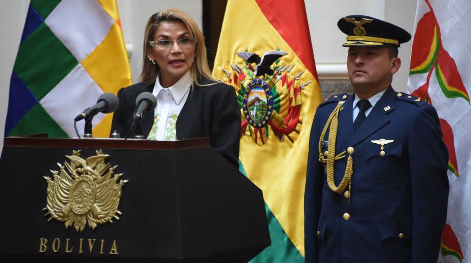 La presidenta interina de Bolivia, Jeanine Áñez, en La Paz. 