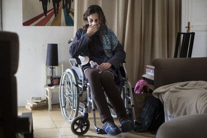 María Goretti al febrer al pis d'on ahir va ser desnonada.