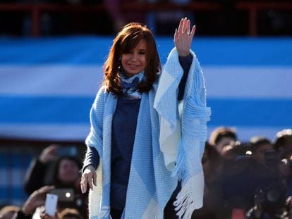 Cristina Fern&aacute;ndez de Kirchner en el lanzamiento de su candidatura, a principios de agosto.