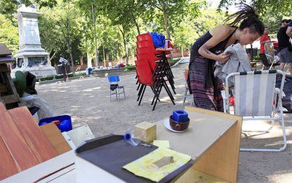 Los cooperativistas de Cuenta de Moyano recogían ayer sus enseres.