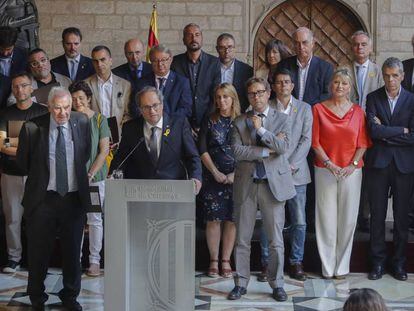 Primera reunión del Diplocat con el gobierno de Torra, en julio de 2018.