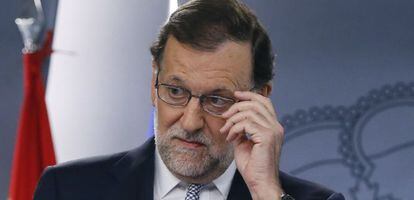 El presidente del Gobierno en funciones, Mariano Rajoy, durante una reciente rueda de prensa.