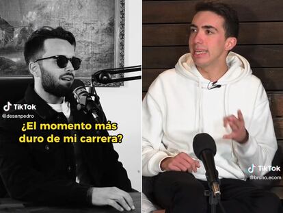 De izquierda a derecha, fotogramas de las cuentas de TikTok de Javier de San Pedro, Bruno Sanders y Somos Paletos.