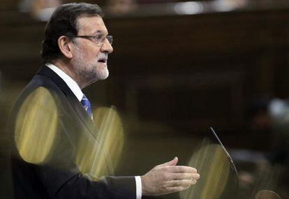 Mariano Rajoy durant la seva intervenci&oacute; al debat.