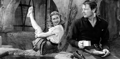 Virginia Mayo y Joel McCrea en 'Juntos hasta la muerte'