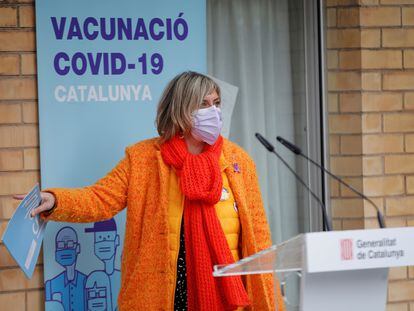 Alba Vergés en una rueda de prensa como consejera de Salud en diciembre de 2020.