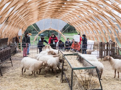 Un taller para personas con diversidad cognitiva en el interior de la majada de Inland–Campo Adentro, en la Casa de Campo.