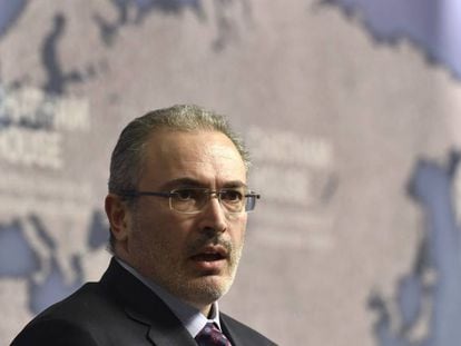 Mija&iacute;l Jodorkovski, en el instituto Chatham House de Londres, el 26 de febrero de 2015. 