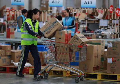 Un almacén en Shenyang donde se gestionan las ventas de Alibaba