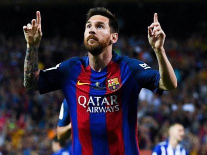 Messi celebra el primer gol del Barça. Vídeo: Iniesta, tras el partido.
