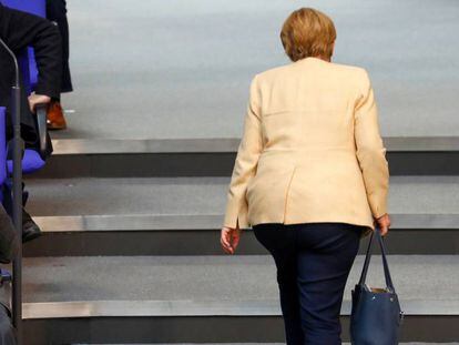 Angela Merkel esta semana en su última sesión en el Parlamento alemán tras 16 años como canciller.