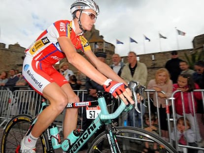 Chris Froome, en 2008, en su primer Tour con el Barloworld