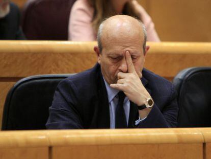 El ministro de Cultura, Educaci&oacute;n y Deporte, Jos&eacute; Ignacio Wert, en la sesi&oacute;n de control al Gobierno en el Congreso. 