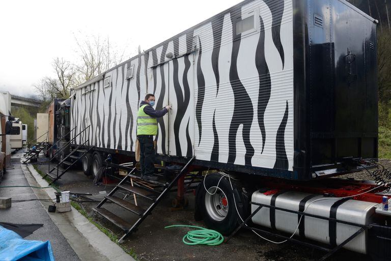 Instalaciones del circo en Beasain.