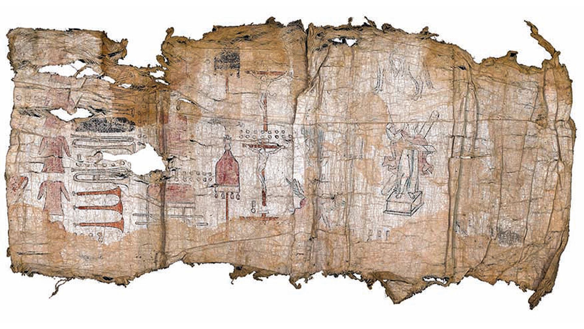 Una sección del códice que presenta el inventario de la iglesia de Tetepilco.