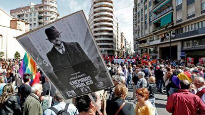 Manifestaci&oacute;n en Valencia el domingo contra los recortes sociales.   