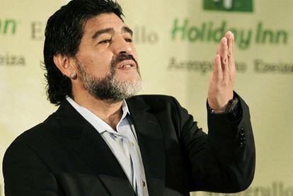 Maradona, durante su rueda de prensa tras ser despedido como seleccionador argentino.