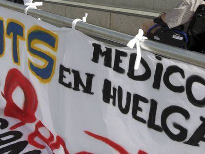 Protesta del sindicato mayoritario de médicos de Madrid.