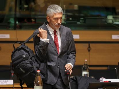 Fernando Grande-Marlaska, en una reunión de ministros de Interior y Justicia celebrada el pasado viernes en Luxemburgo.