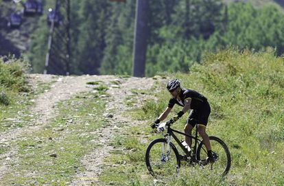 Armstrong, en una competición de mountain bike en Aspen (Colorado).