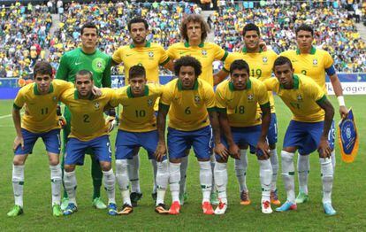 Alineaci&oacute;n de Brasil en la Copa Confederaciones 2013.
